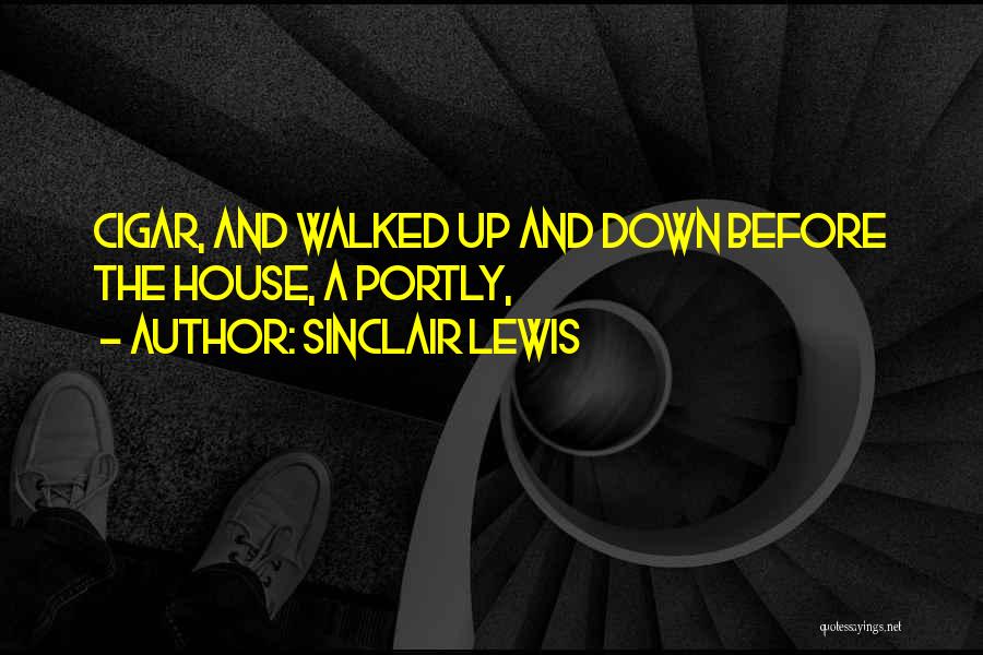 Sinclair Lewis Quotes: Cigar, And Walked Up And Down Before The House, A Portly,