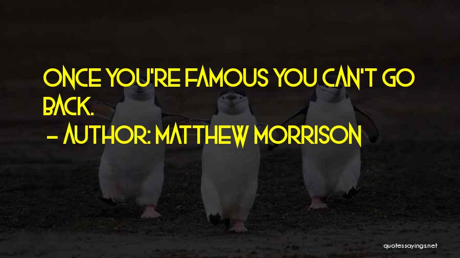 Matthew Morrison Quotes: Once You're Famous You Can't Go Back.