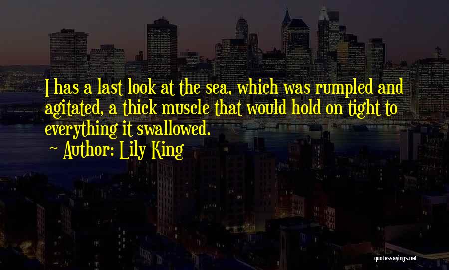 Lily King Quotes: I Has A Last Look At The Sea, Which Was Rumpled And Agitated, A Thick Muscle That Would Hold On