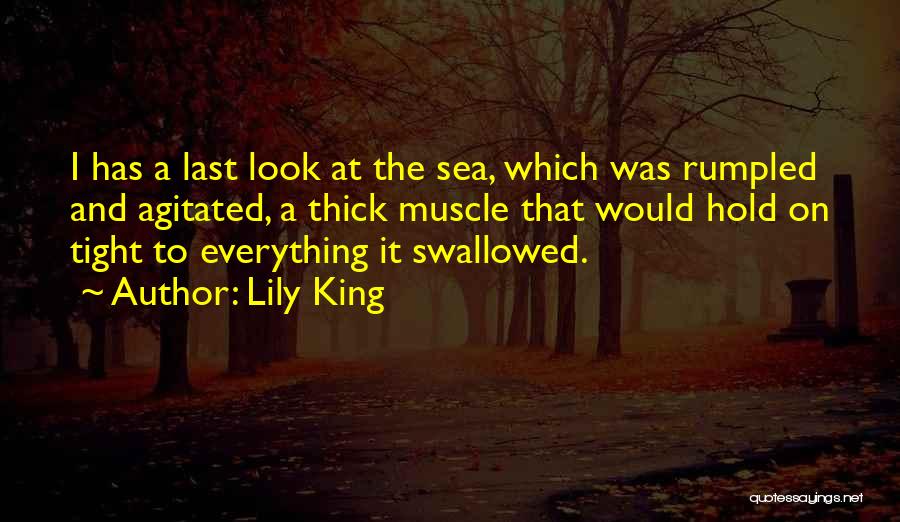 Lily King Quotes: I Has A Last Look At The Sea, Which Was Rumpled And Agitated, A Thick Muscle That Would Hold On