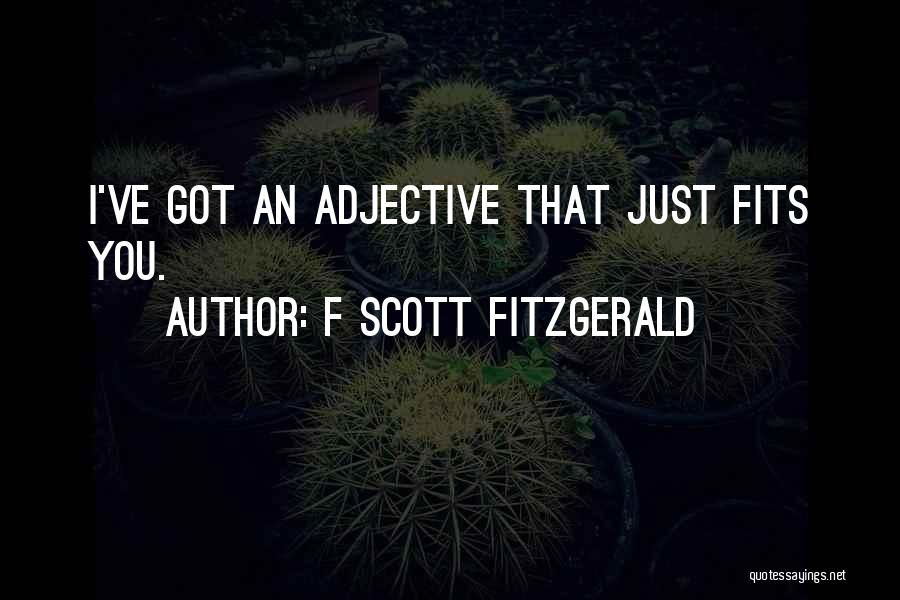 F Scott Fitzgerald Quotes: I've Got An Adjective That Just Fits You.