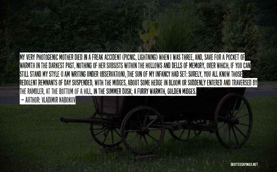 Vladimir Nabokov Quotes: My Very Photogenic Mother Died In A Freak Accident (picnic, Lightning) When I Was Three, And, Save For A Pocket