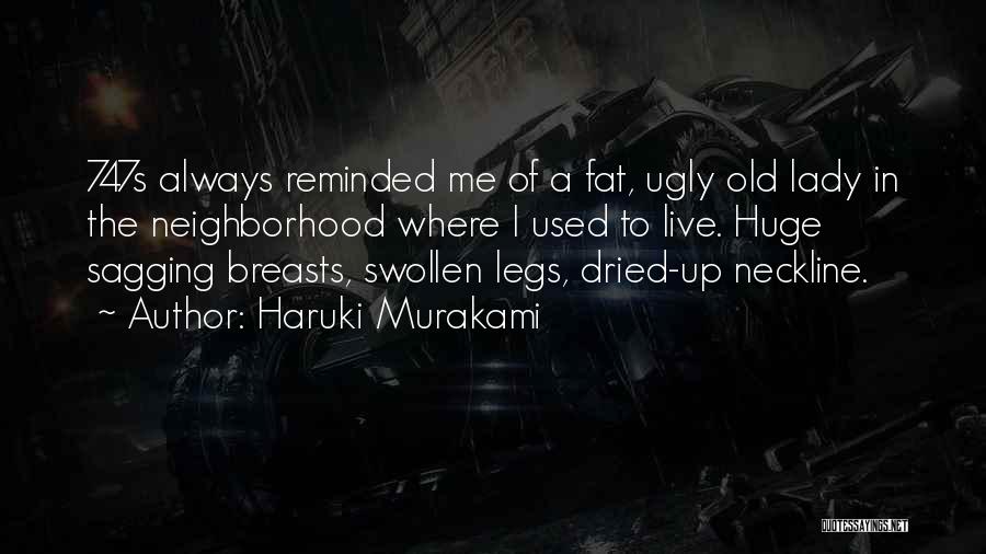 Haruki Murakami Quotes: 747s Always Reminded Me Of A Fat, Ugly Old Lady In The Neighborhood Where I Used To Live. Huge Sagging