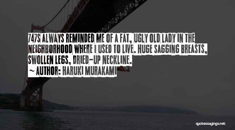 Haruki Murakami Quotes: 747s Always Reminded Me Of A Fat, Ugly Old Lady In The Neighborhood Where I Used To Live. Huge Sagging