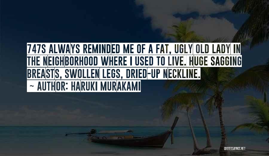 Haruki Murakami Quotes: 747s Always Reminded Me Of A Fat, Ugly Old Lady In The Neighborhood Where I Used To Live. Huge Sagging