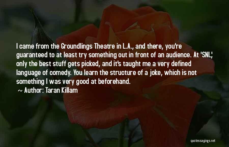 Taran Killam Quotes: I Came From The Groundlings Theatre In L.a., And There, You're Guaranteed To At Least Try Something Out In Front