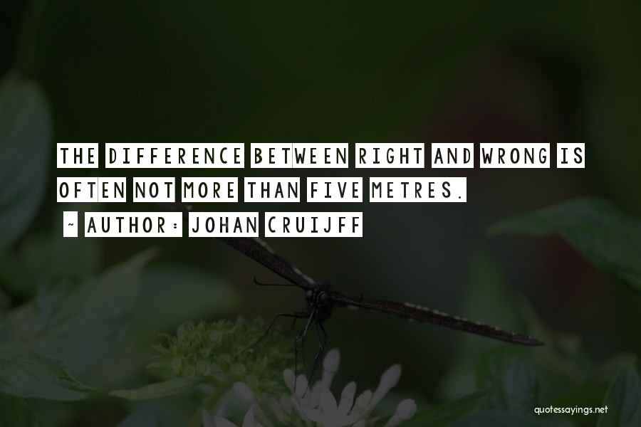 Johan Cruijff Quotes: The Difference Between Right And Wrong Is Often Not More Than Five Metres.