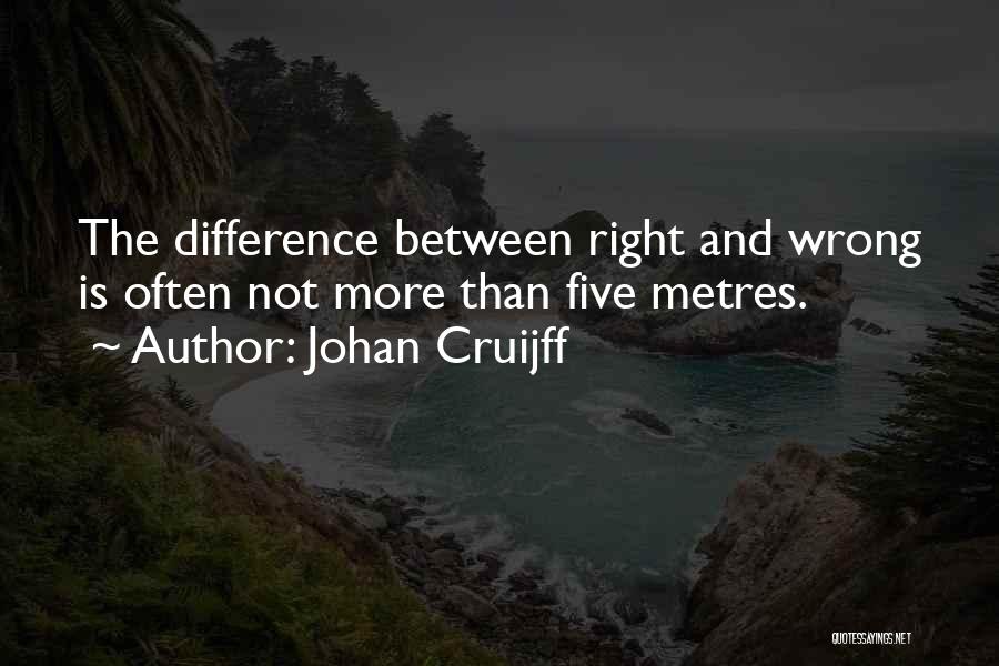 Johan Cruijff Quotes: The Difference Between Right And Wrong Is Often Not More Than Five Metres.