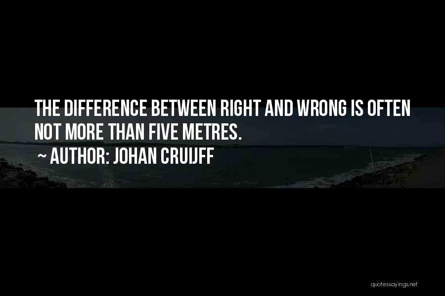 Johan Cruijff Quotes: The Difference Between Right And Wrong Is Often Not More Than Five Metres.