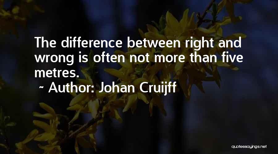 Johan Cruijff Quotes: The Difference Between Right And Wrong Is Often Not More Than Five Metres.