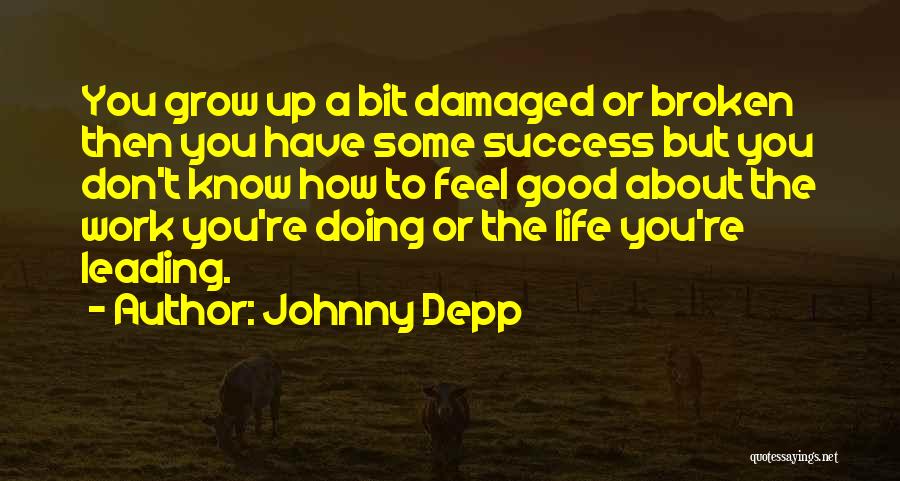 Johnny Depp Quotes: You Grow Up A Bit Damaged Or Broken Then You Have Some Success But You Don't Know How To Feel