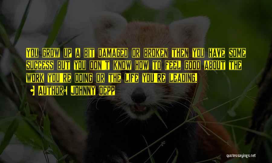 Johnny Depp Quotes: You Grow Up A Bit Damaged Or Broken Then You Have Some Success But You Don't Know How To Feel
