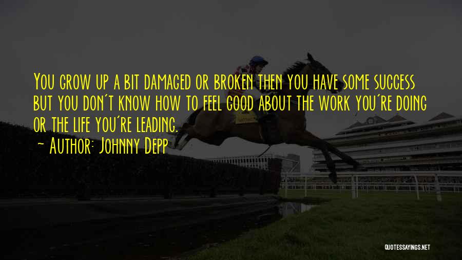 Johnny Depp Quotes: You Grow Up A Bit Damaged Or Broken Then You Have Some Success But You Don't Know How To Feel