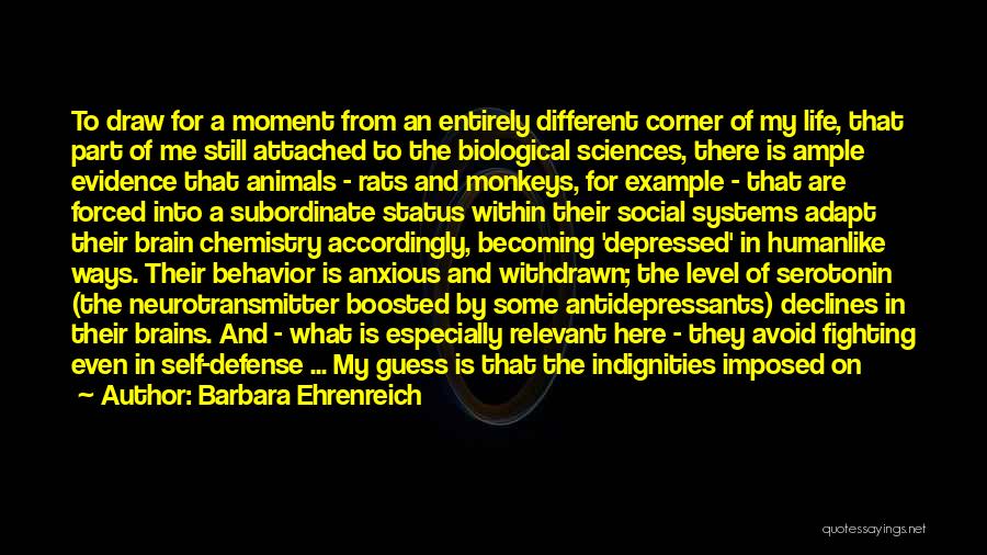 Barbara Ehrenreich Quotes: To Draw For A Moment From An Entirely Different Corner Of My Life, That Part Of Me Still Attached To