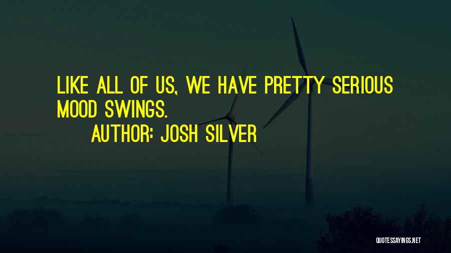 Josh Silver Quotes: Like All Of Us, We Have Pretty Serious Mood Swings.