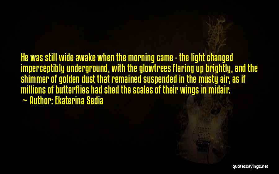 Ekaterina Sedia Quotes: He Was Still Wide Awake When The Morning Came - The Light Changed Imperceptibly Underground, With The Glowtrees Flaring Up