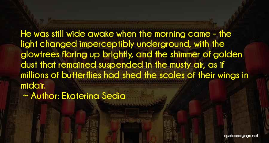 Ekaterina Sedia Quotes: He Was Still Wide Awake When The Morning Came - The Light Changed Imperceptibly Underground, With The Glowtrees Flaring Up