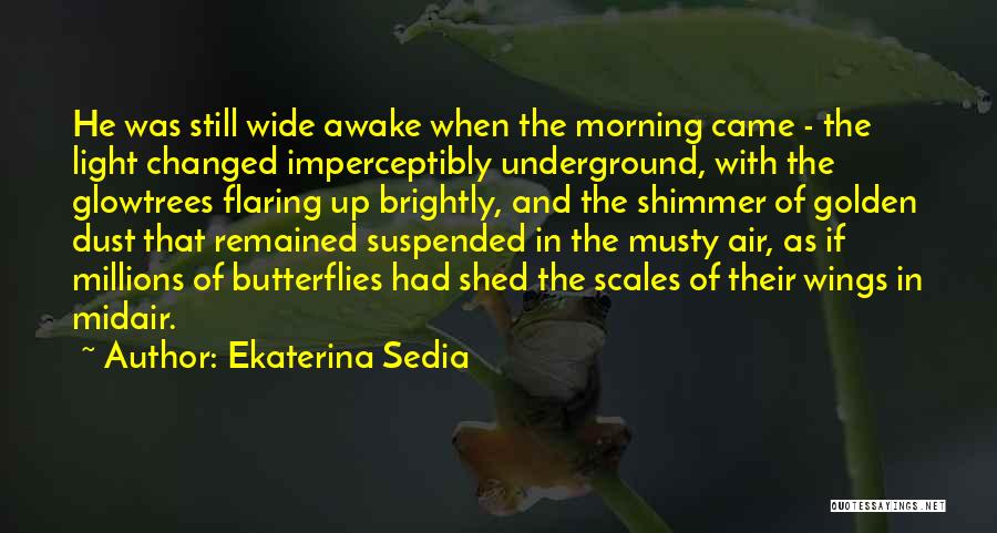 Ekaterina Sedia Quotes: He Was Still Wide Awake When The Morning Came - The Light Changed Imperceptibly Underground, With The Glowtrees Flaring Up