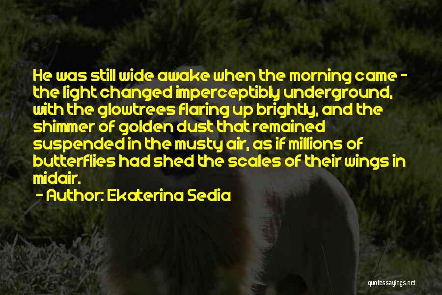 Ekaterina Sedia Quotes: He Was Still Wide Awake When The Morning Came - The Light Changed Imperceptibly Underground, With The Glowtrees Flaring Up