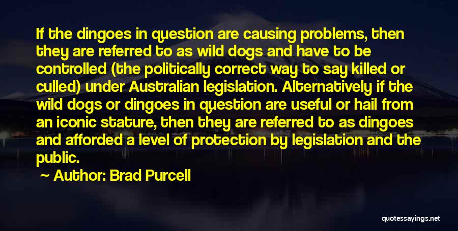 Brad Purcell Quotes: If The Dingoes In Question Are Causing Problems, Then They Are Referred To As Wild Dogs And Have To Be