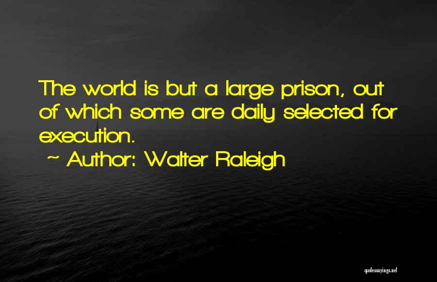 Walter Raleigh Quotes: The World Is But A Large Prison, Out Of Which Some Are Daily Selected For Execution.