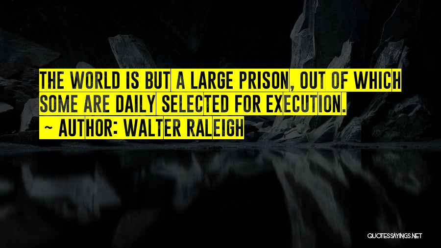Walter Raleigh Quotes: The World Is But A Large Prison, Out Of Which Some Are Daily Selected For Execution.