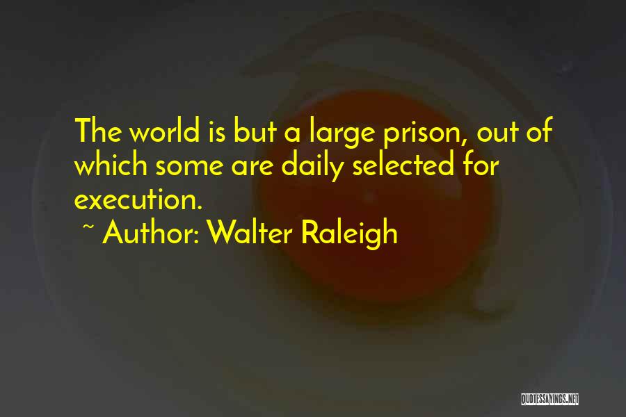 Walter Raleigh Quotes: The World Is But A Large Prison, Out Of Which Some Are Daily Selected For Execution.