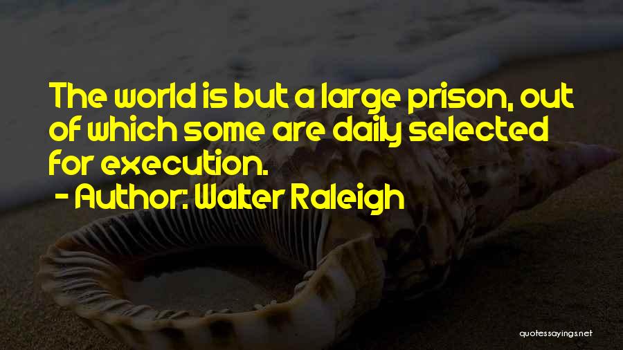 Walter Raleigh Quotes: The World Is But A Large Prison, Out Of Which Some Are Daily Selected For Execution.