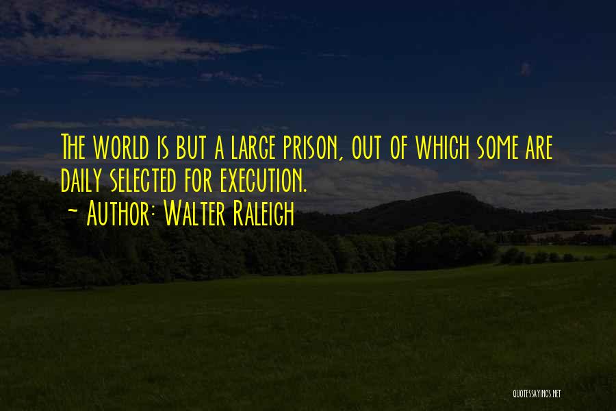 Walter Raleigh Quotes: The World Is But A Large Prison, Out Of Which Some Are Daily Selected For Execution.