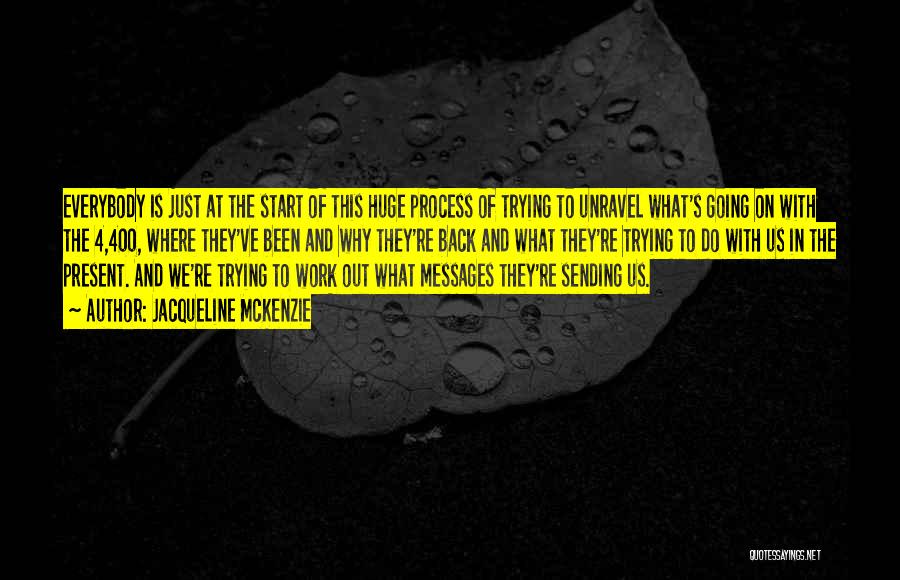 Jacqueline McKenzie Quotes: Everybody Is Just At The Start Of This Huge Process Of Trying To Unravel What's Going On With The 4,400,