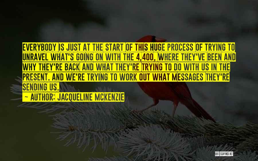 Jacqueline McKenzie Quotes: Everybody Is Just At The Start Of This Huge Process Of Trying To Unravel What's Going On With The 4,400,