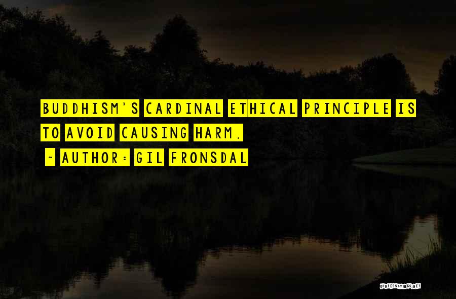 Gil Fronsdal Quotes: Buddhism's Cardinal Ethical Principle Is To Avoid Causing Harm.