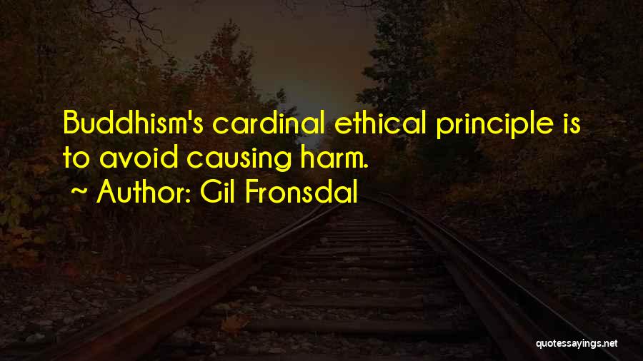 Gil Fronsdal Quotes: Buddhism's Cardinal Ethical Principle Is To Avoid Causing Harm.