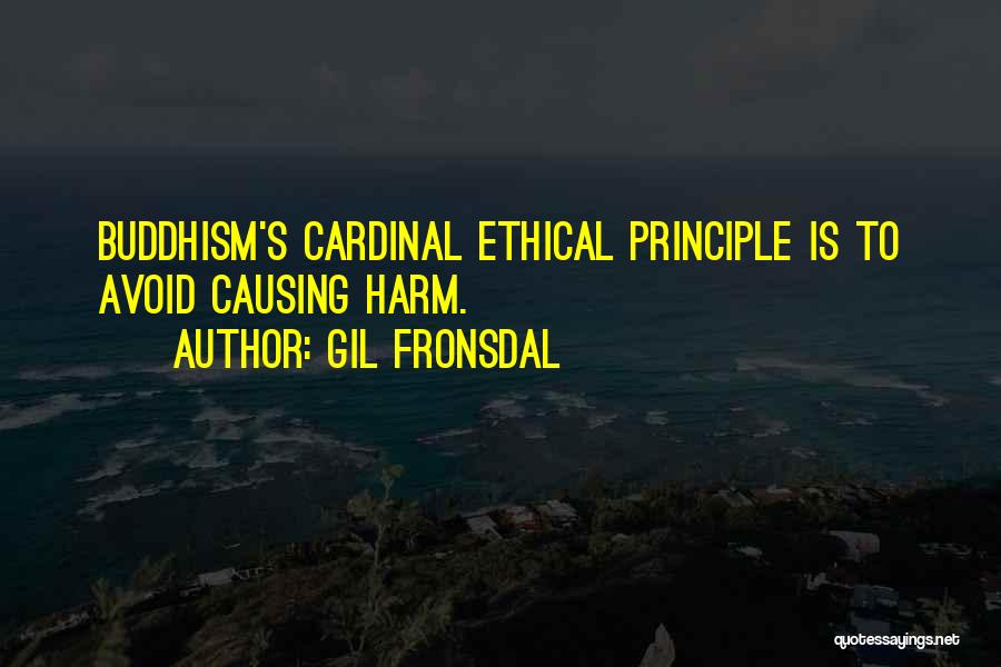 Gil Fronsdal Quotes: Buddhism's Cardinal Ethical Principle Is To Avoid Causing Harm.