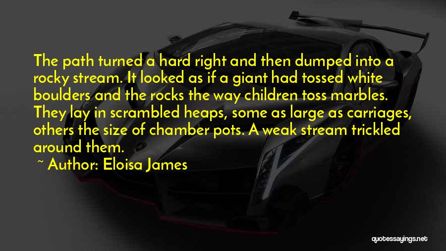 Eloisa James Quotes: The Path Turned A Hard Right And Then Dumped Into A Rocky Stream. It Looked As If A Giant Had