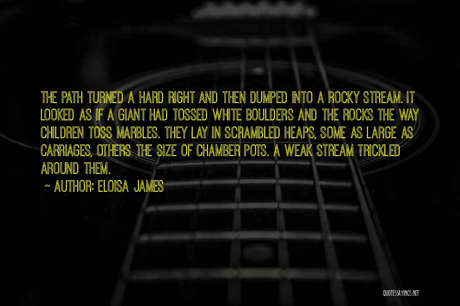 Eloisa James Quotes: The Path Turned A Hard Right And Then Dumped Into A Rocky Stream. It Looked As If A Giant Had