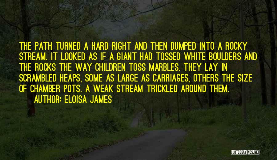 Eloisa James Quotes: The Path Turned A Hard Right And Then Dumped Into A Rocky Stream. It Looked As If A Giant Had