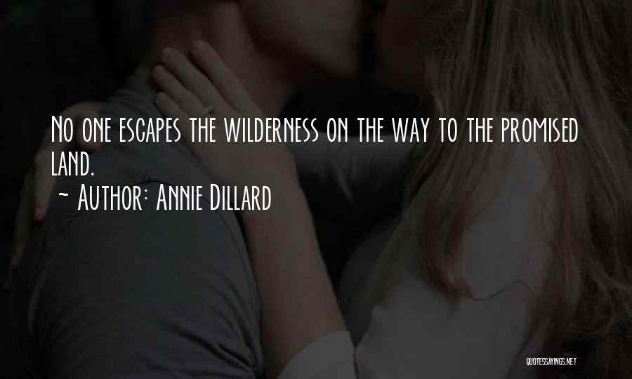 Annie Dillard Quotes: No One Escapes The Wilderness On The Way To The Promised Land.
