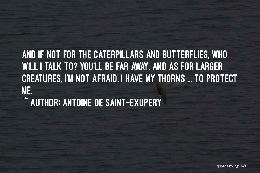 Antoine De Saint-Exupery Quotes: And If Not For The Caterpillars And Butterflies, Who Will I Talk To? You'll Be Far Away. And As For