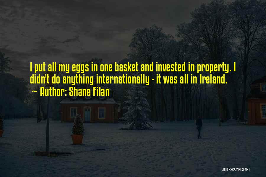 Shane Filan Quotes: I Put All My Eggs In One Basket And Invested In Property. I Didn't Do Anything Internationally - It Was