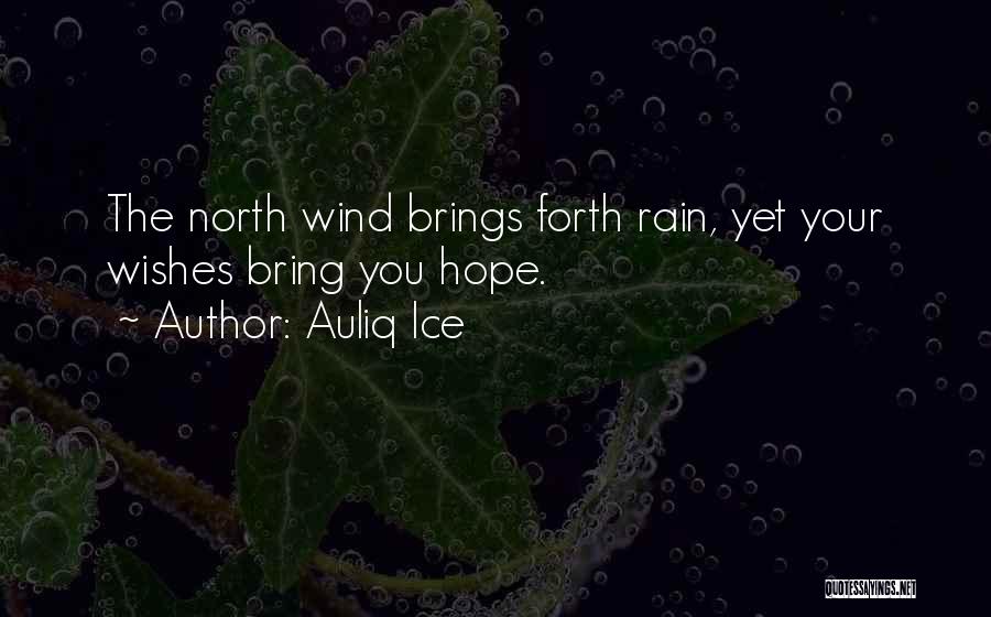 Auliq Ice Quotes: The North Wind Brings Forth Rain, Yet Your Wishes Bring You Hope.