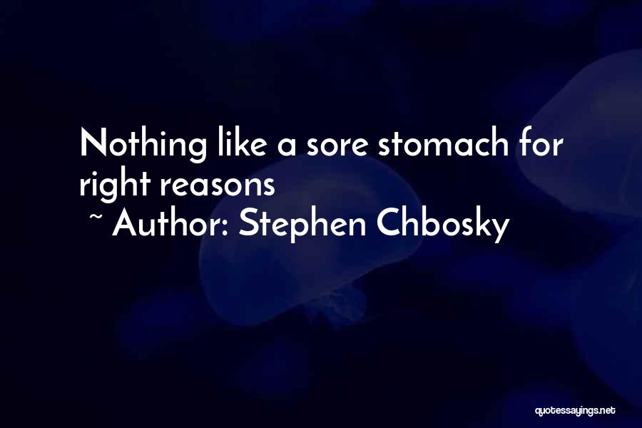Stephen Chbosky Quotes: Nothing Like A Sore Stomach For Right Reasons