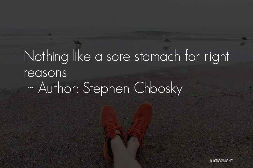 Stephen Chbosky Quotes: Nothing Like A Sore Stomach For Right Reasons