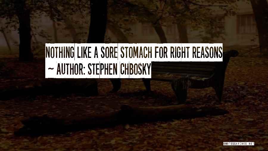 Stephen Chbosky Quotes: Nothing Like A Sore Stomach For Right Reasons