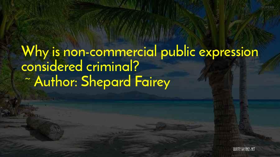 Shepard Fairey Quotes: Why Is Non-commercial Public Expression Considered Criminal?