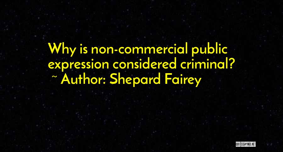 Shepard Fairey Quotes: Why Is Non-commercial Public Expression Considered Criminal?