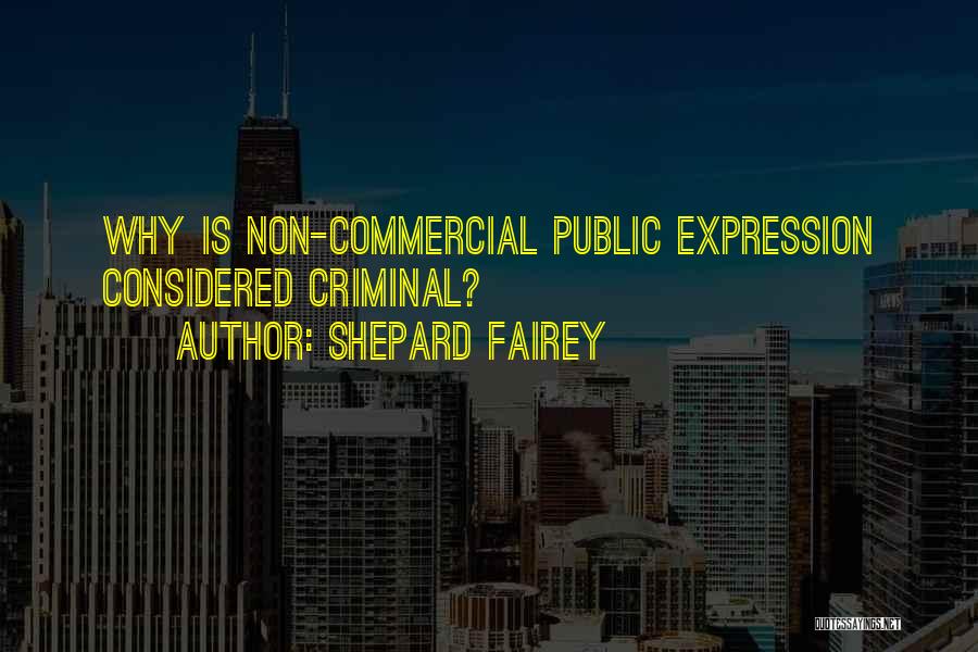 Shepard Fairey Quotes: Why Is Non-commercial Public Expression Considered Criminal?