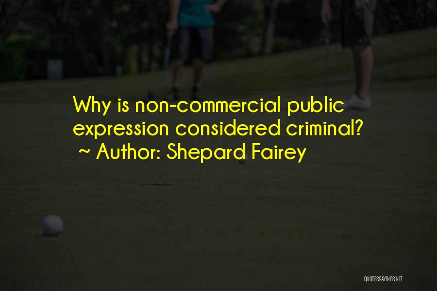 Shepard Fairey Quotes: Why Is Non-commercial Public Expression Considered Criminal?