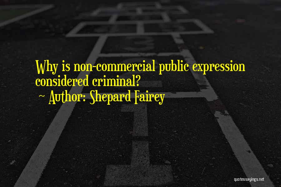 Shepard Fairey Quotes: Why Is Non-commercial Public Expression Considered Criminal?