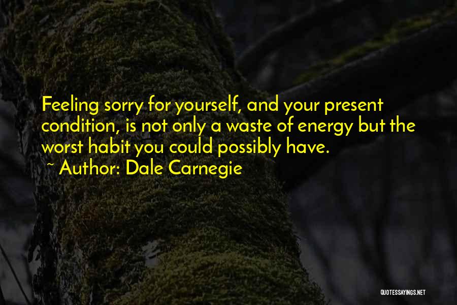 Dale Carnegie Quotes: Feeling Sorry For Yourself, And Your Present Condition, Is Not Only A Waste Of Energy But The Worst Habit You